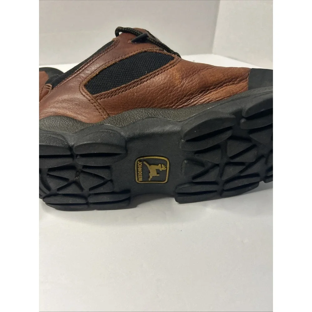 John Deere Leather Boots Lace up Oil Resist 11 M Florsheim Workgear 50726